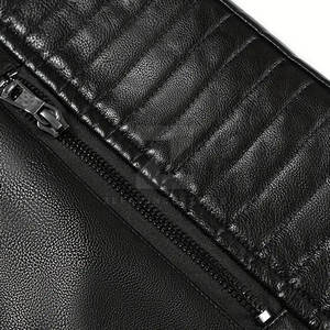 Veste en cuir pour homme, col montant, logo sur le devant, fermeture éclair, imperméable et écologique, respirante, mode d'hiver, best-seller, prix bas - Product Image 3