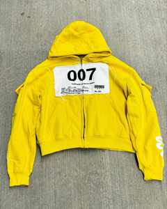 Fabricantes Streetwear OEM Oversized Heavyweight Cotton Fleece No String 400Gsm Full Zip up Acid Wash Hoodie - Product Image 5