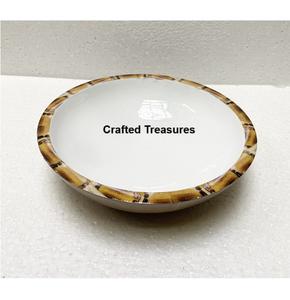 Cuenco para servir ensalada con estampado de madera y esmalte seguro para alimentos de lujo ecológico sostenible hecho a mano elegante para cocina y fiestas - Product Image 5