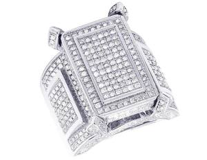 Iced Out Moissanite Round Cut Cluster Diamond Hip Hop <b>Ring</b> With Sterling <b>Silver</b> <b>Statement</b> Jewelry for Men - Product Image 1
