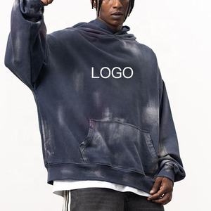 Sudadera con capucha Streetwear para invierno Mezcla de algodón suave Sunfade Wash Pullover con aspecto teñido Vintage para el estilo diario - Product Image 4