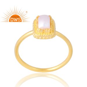Venta caliente plata esterlina 18K chapado en oro perla natural anillo de piedras preciosas joyería personalizada para mujeres regalo para ella - Product Image 1