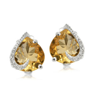 ชุดจี้925สำหรับเป็นของขวัญอัญมณีซิทรีนสีเงินสเตอร์ลิงแหวนรูปหัวใจ - Product Image 4