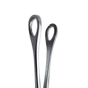 Pinces à éponges Foerster réutilisables en acier inoxydable, 9,5 pouces, mâchoires droites dentelées pour la manipulation des tissus et des éponges chirurgicales, CE - Product Image 3