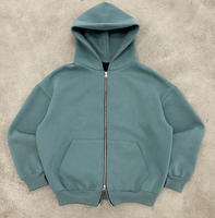 Özel Ağır Siklet %100 Pamuklu Fransız Havlu Kumaşlı Kapüşonlu Sweatshirt Kaliteli Siyah 480 500 550 600 Gsm Fermuarlı Taş Asidi Yıkama Kışlık Kapüşonlu Sweatshirt