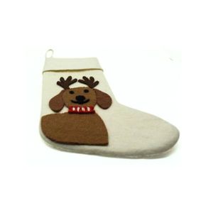 Chaussette de Noël en feutre de laine avec motif de chèvre - Chaussette de Noël en feutre de laine avec motif de chèvre personnalisé - Chaussette de Noël en feutre de laine de qualité supérieure - Product Image 2