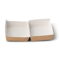 Scatole quadrate per hamburger in carta kraft-bianca da 11,5x10,5x8 cm, confezioni singole per hamburger e sandwich - 300 pezzi/cartone