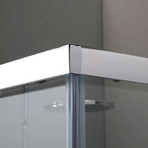 ห้องอาบน้ำแบบโปร่งใส GIADA 80x80 พร้อมประตูบานเลื่อน โครงอะลูมิเนียมหนา 6 มม. ดีไซน์ร่วมสมัย กระจกนิรภัย Genoa - Product Image 4