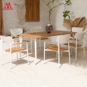 Muebles <span class=keywords><strong>de</strong></span> Patio Modernos, Mesa y Sillas <span class=keywords><strong>de</strong></span> Comedor para Jardín, Restaurante, Cafetería, Silla <span class=keywords><strong>de</strong></span> Madera Apilable para Exteriores, Estilo Bistro <span class=keywords><strong>de</strong></span> París - Product Image 1