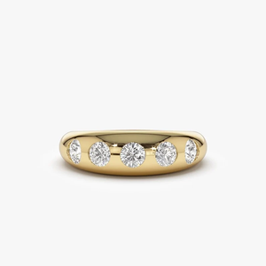 Anillo de Boda Grueso de Oro Sólido de 14k con Diamante Cultivado en Laboratorio de Lujo, Estilo Gitano Clásico, 0.90CTW, Certificado IGI, Apilable, para Mujer - Product Image 1