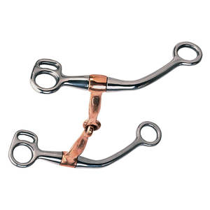 Mèche à cheval 5.5 "en acier inoxydable avec fil de cuivre enveloppé à tige courte Gag Bit Training Western Junior Cow Horse - Product Image 4