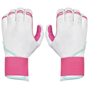 Gants de frappe de baseball professionnels en cuir, ambidextres, respirants, légers, confortables, durables, couleur rose, manchette longue - Product Image 4