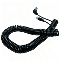 Câble Ethernet spiralé 8 cœurs, câble réseau enroulé à angle droit, câble flexible rétractable à ressort, longueur personnalisée