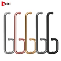 Poignée de porte en acier inoxydable GUIDI, poignée de porte tubulaire moderne pour porte en verre de douche, salle de bain, bureau, portes en verre commerciales