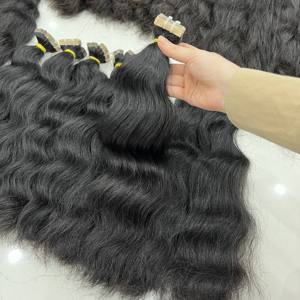 RUBAN DE DONATEUR CRU au CAMBODGE NATUREL WAVE NOIR MEILLEURE VENTE Extensions de Cheveux Humains Vierges Remy Fumi Style Machine Double Trame - Product Image 2