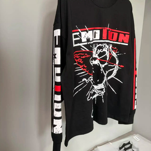 T-shirts surdimensionnés en coton pour hommes, mode en gros, haute qualité, MIXED EMOTION, T-shirt à manches longues - Product Image 6