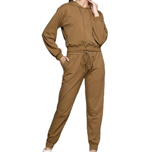 Ensembles de survêtements d'hiver pour femmes en gros, 100 % coton molletonné, respirants, séchage rapide, service OEM personnalisable - Product Image 5