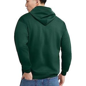 เสื้อฮู้ดมีซิปสีพื้นสำหรับผู้ชายผ้าฝ้ายแห้งเร็วระบายอากาศน้ำหนักเบากันลมพิมพ์โลโก้ได้ตามต้องการสำหรับฤดูหนาว - Product Image 3
