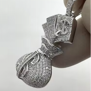 Hip Hop 925 plata esterlina hombres nombre letra Moissanite diamante colgante collar personalizado fábrica joyería para niños - Product Image 1