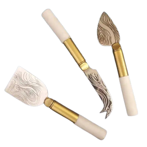 Juego de Cuchillos para Queso de Metal con Mango Trenzado, Acabado Negro para Mesa, Juego de Cuchillos para Desayuno, Esparcidor de Mantequilla - Product Image 5