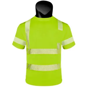 Nieuwe Aankomst Mannen Hoge Vis Veiligheid Werk T-shirt Reflecterende Korte Mouw Hoge Zichtbaarheid Tee Shirt Met Pocket