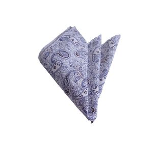 Navy Blue and <b>Coffee</b> Shawl Pattern <b>Printed</b> Cotton Neckerchief on White for Men One Size TR Made - Product Image 1