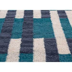 Alfombras de Lana con Diseño Geométrico Azul, Hechas a Mano, Tejido Plano, para Dormitorio/Sala de Estar, Rectangulares, para Pasillo, ADWL-13146, para Adolescentes - Product Image 3