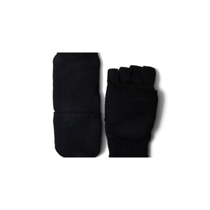 Guanti UGG Unisex in Maglia con Chiusura a Flip, per Climi Estremamente Freddi, con Patch in Pelle sul Palmo, Neri, Taglia Piccola, in Morbida Pelle di Agnello Termica per Uso Quotidiano - Product Image 2