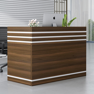 Bureau de réception commercial moderne blanc brillant en matériau de surface solide pour immeuble de bureaux, école, hôtel, centre commercial, supermarché - Product Image 4