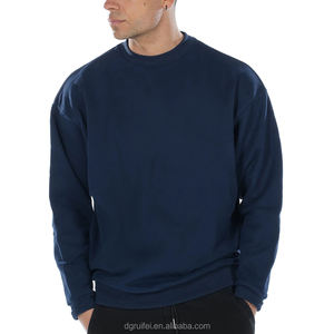 Jersey básico de cuello redondo de alta calidad para hombre, sudadera cálida de invierno, sudadera de mezcla de algodón, sudadera con Logo bordado - Product Image 6