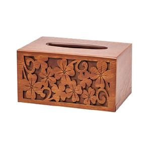 Caja de pañuelos hecha a mano, soporte de pañuelos de madera de mango con bandejas de soporte - Product Image 3