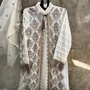 Chic Winter Chic Winter <b>Outfit</b> Comfortable Stretchable Cotton Bottom Heavy Organza Dupatta Salwar Kameez Heavy Georgette Kameez - Product Image 1