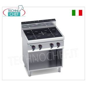Cuisinière électrique 4 zones avec infrarouge sur meuble ouvert, Kw.12.8 - Product Image 3