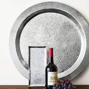 Bols à fruits et à salade artisanaux en acier inoxydable doré avec motifs floraux Plateaux de surface en marteau carrés et ovales - Product Image 6