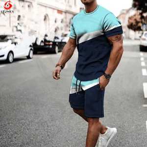 Pantalones cortos de manga corta para hombre, traje informal, gran oferta, Camiseta ajustada de verano para hombre, traje de dos piezas personalizado - Product Image 3