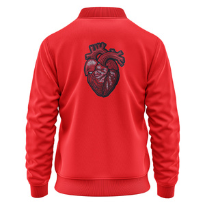 Chaqueta de cuello redondo Bomber Varsity de béisbol Unisex, diseño personalizado, bordado de calle alta, retales de primavera, cremallera suelta frontal - Product Image 5