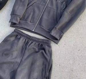 Unisex Custom Men's Sweatsuit Set Flare Sweatpants & Zip-Up Hoodie with 3D for Puff Print Vintage Acid Washed Tracksuit for Wint - Product Image 3