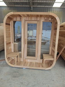 Grand <span class=keywords><strong>sauna</strong></span> extérieur moderne Fenêtre panoramique en verre Poêle à bois Loisirs Fitness <span class=keywords><strong>Sauna</strong></span> Maison pour 2-4 personnes - Product Image 6