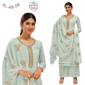 Bellamente elaborado semicosido indio pakistaní poliéster festivo étnico Kurta fiesta-ropa digna para todas las ocasiones - Product Image 3