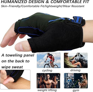 Gants de cyclisme Gants de vélo pour hommes Respirant tissu extensible dos maille à carreaux vélo VTT moto - Product Image 3