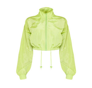 Veste coupe-vent OEM/ODM pour femmes 100% polyester respirant vêtements de sport impression de logo sur mesure - Product Image 1