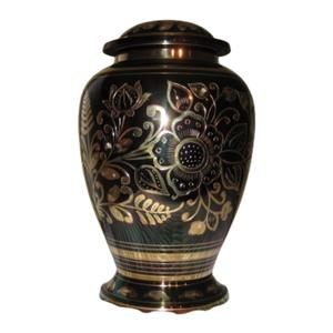 Urnes de crémation pour adultes en laiton fini marbre gris de haute qualité avec bande d'or de gravure pour les cendres humaines urnes funéraires en métal de qualité supérieure - Product Image 4