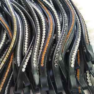 Cintas para la Cabeza de Cuero con Cristales Decorativos y Botones a Presión, Hechas en India, Productos Ecuestres - Product Image 5