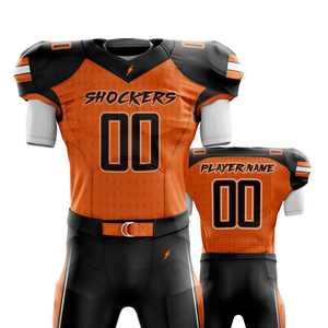 Dernier modèle Uniforme de football américain de style unique Protection UV imprimée courte 100% polyester Design par sublimation fabriqué au Pakistan - Product Image 5