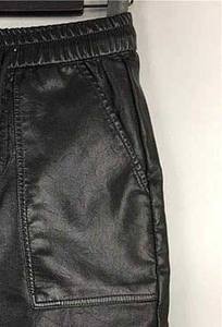 Pantalon droit en cuir à rayures incurvées pour hommes, bas prix 2024, dernier modèle, pantalon en cuir pur élégant pour hommes - Product Image 3