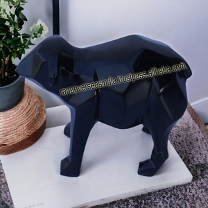 Estatuilla decorativa de mesa de aluminio, estatua, escultura de Animal de Metal en tono negro para dormitorio, oficina al mejor precio - Product Image 6