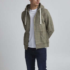 Sweat à capuche zippé décontracté pour homme pour l'hiver |   Sweat-shirt à capuche en coton 100% léger, tricoté, avec cordon de serrage et logo personnalisé - Product Image 3