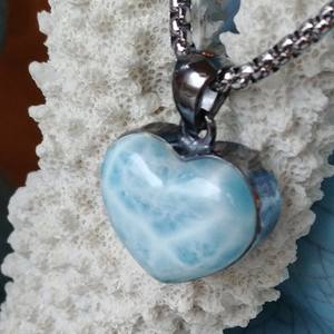 Collar con colgante de Larimar natural-Colgante hecho a mano de piedras preciosas dominicanas de plata esterlina sólida 925 - Product Image 3