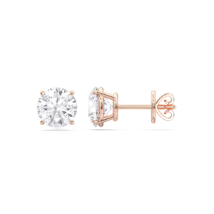 5.00 CT E-F/VVS-VS รอบตัด Moissanite ชุดต่างหูสี่ง่ามทำด้วยทองคำแข็งสำหรับทุกเพศ - Product Image 1