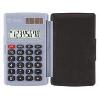 Calculatrice de poche à 8 chiffres avec couvercle noir, pile LR1130, matériau PC (GSC 002402598)